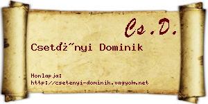 Csetényi Dominik névjegykártya
