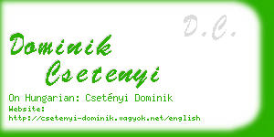 dominik csetenyi business card