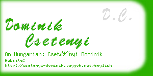 dominik csetenyi business card